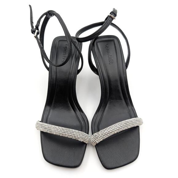 Open Edit Taytum Ankle Strap Sandal Women's Silver Metallic Size US6.5M EU37 - Picture 10 of 12